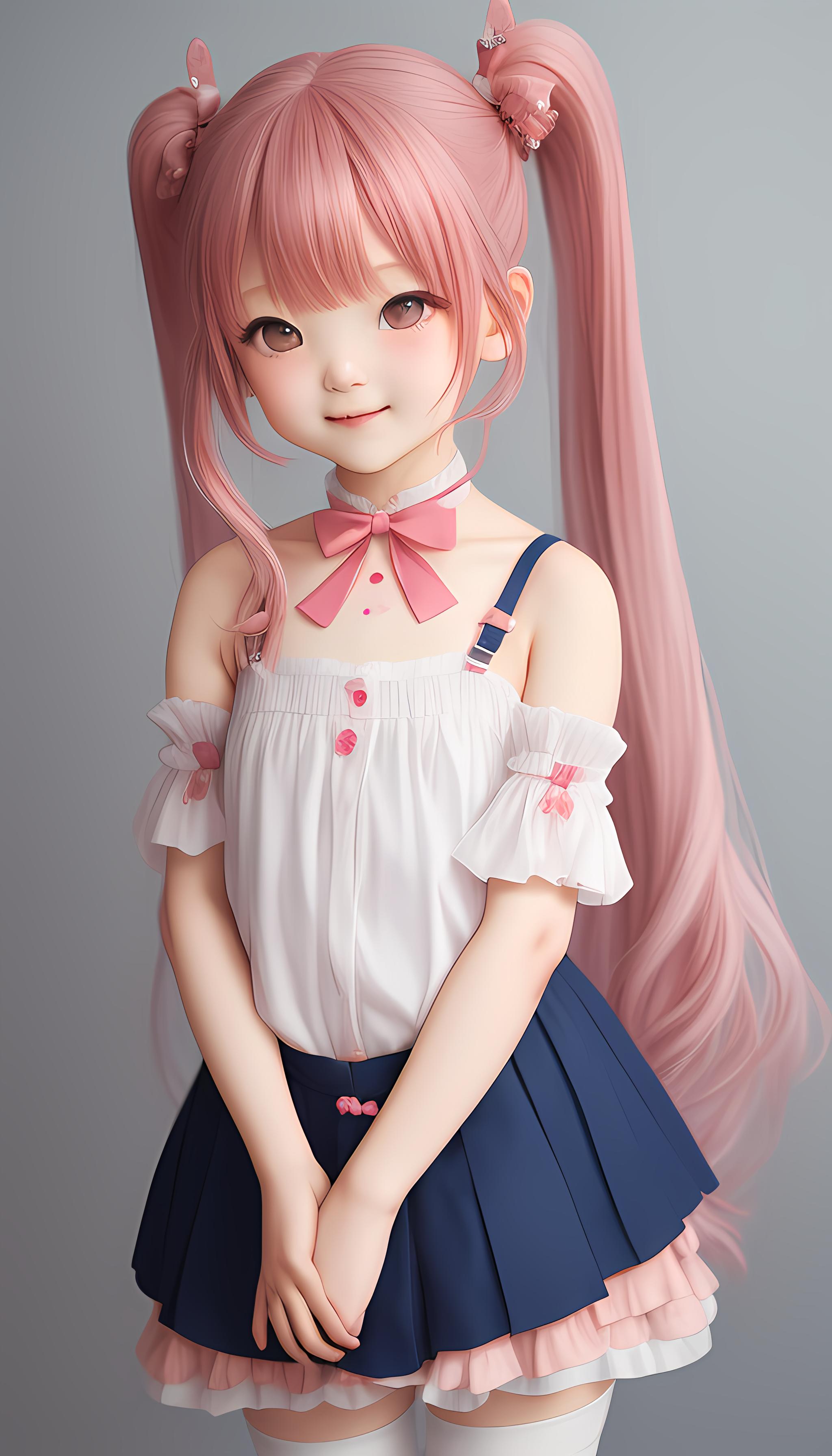 鸭子坐小女孩，直出成品