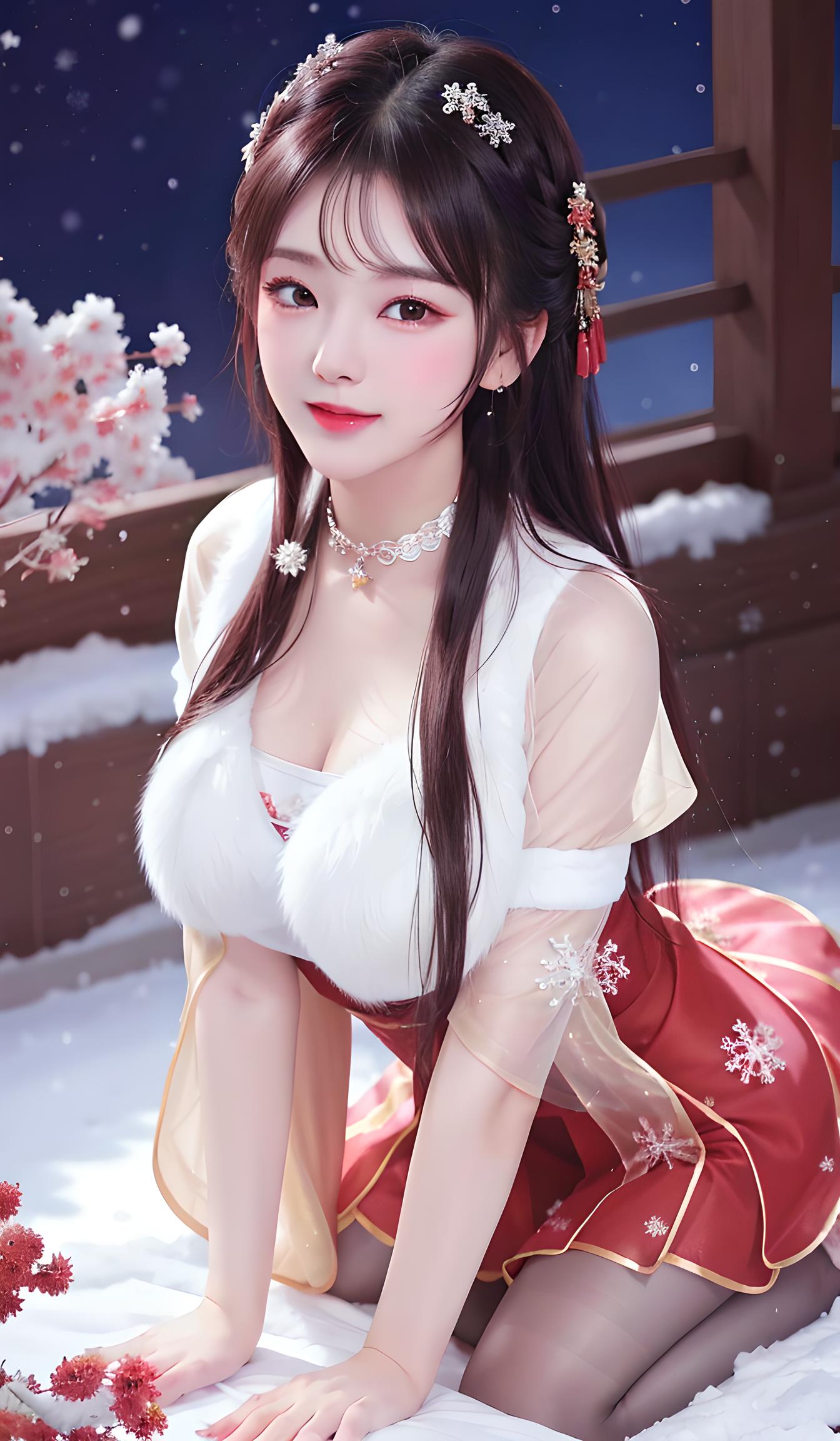 冬雪里的毛茸茸小温暖