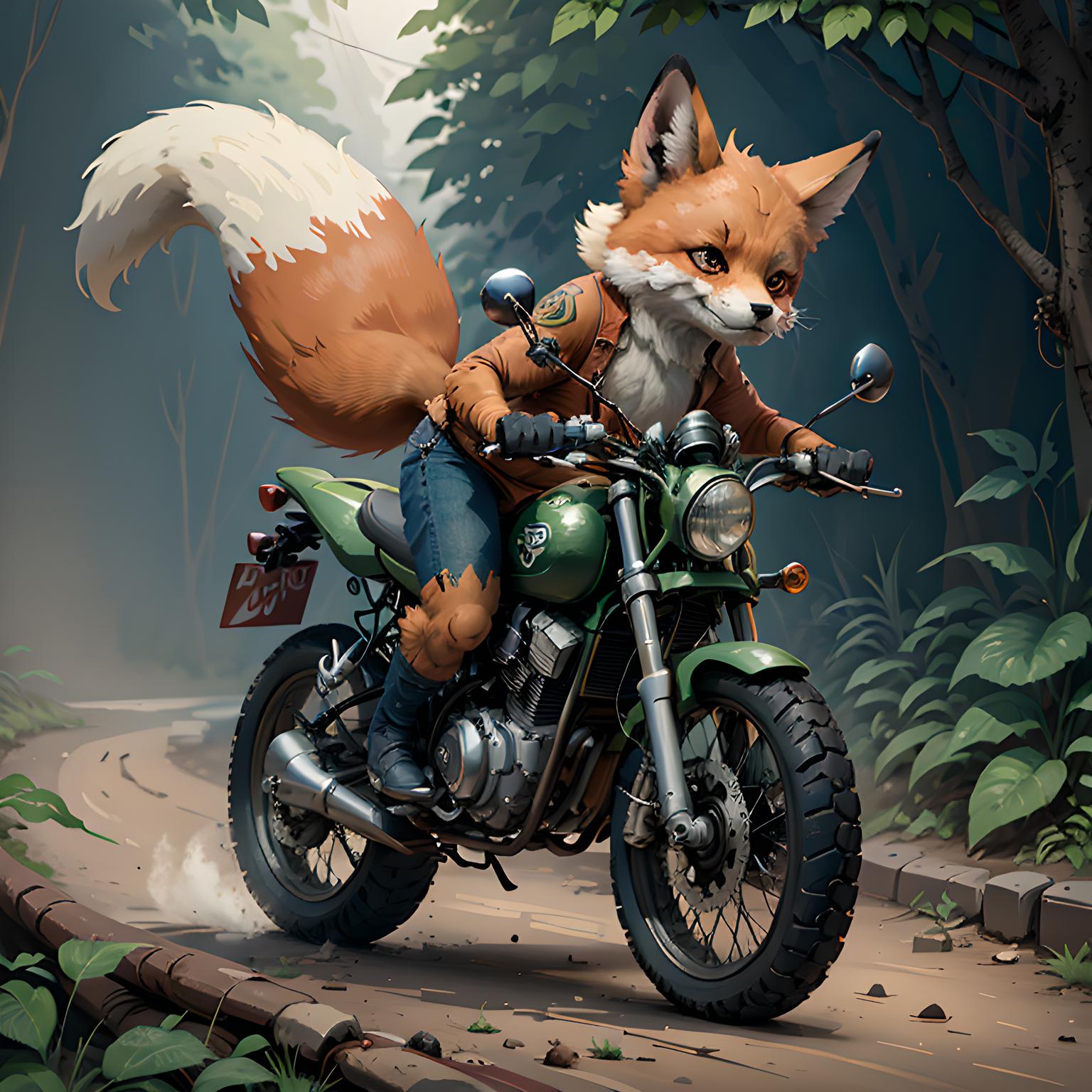 火狐狸骑摩托车