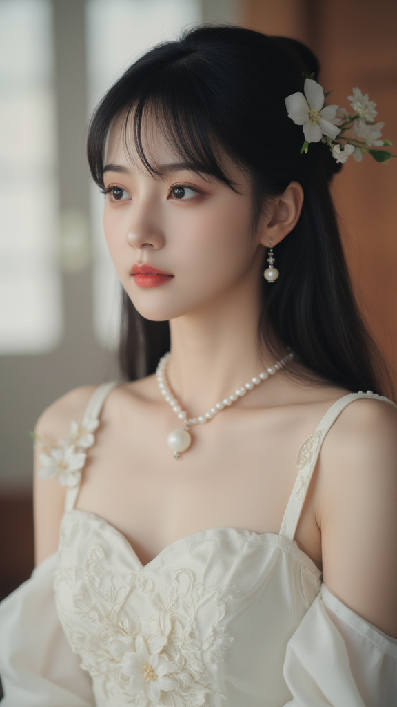 珍珠项链女孩