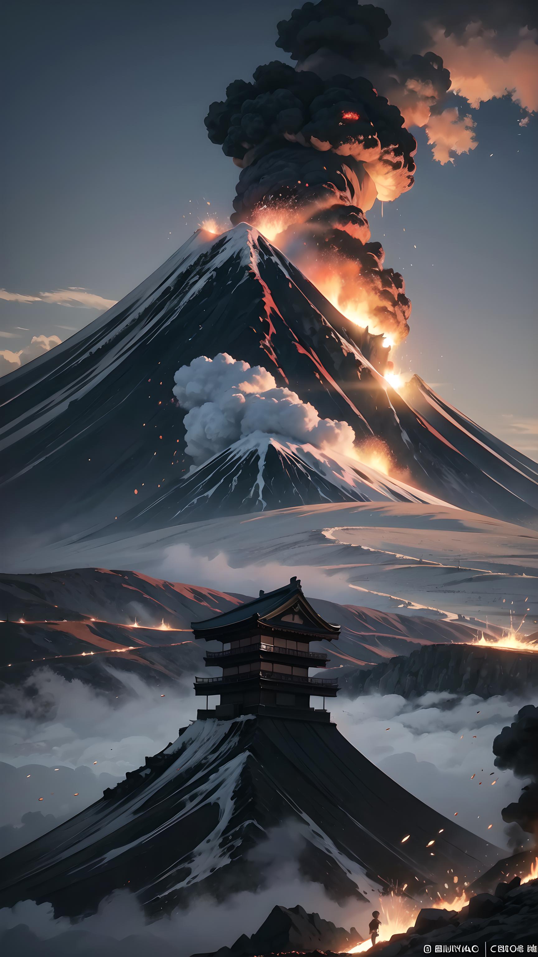 富士山火了