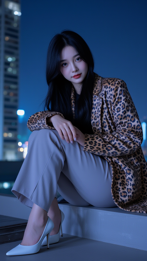高台上的女孩