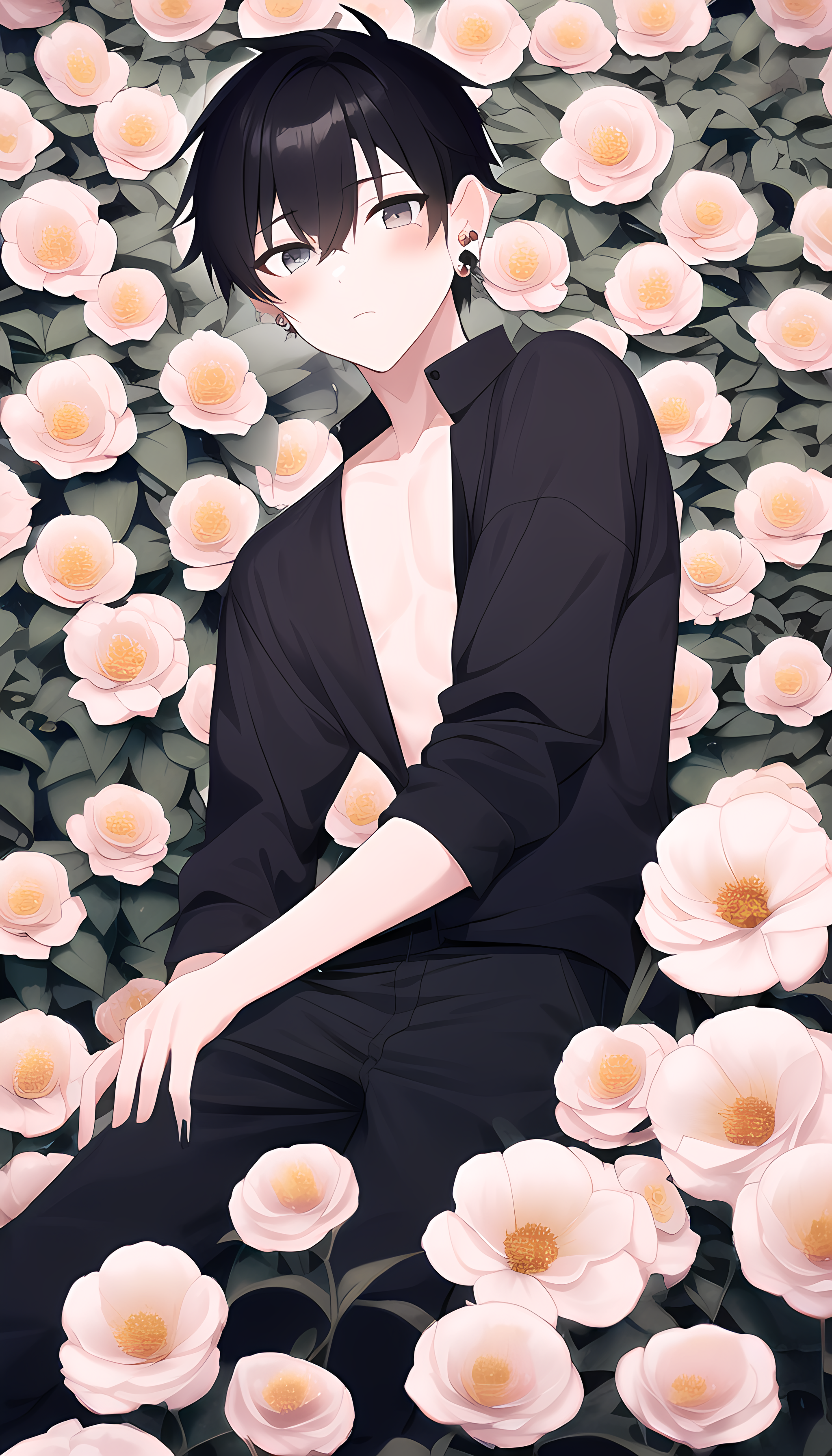繁花中的男孩