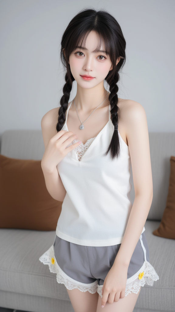 麻花辫子女孩