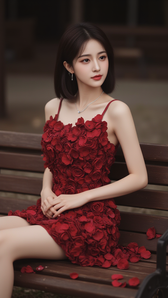 玫瑰花连衣裙