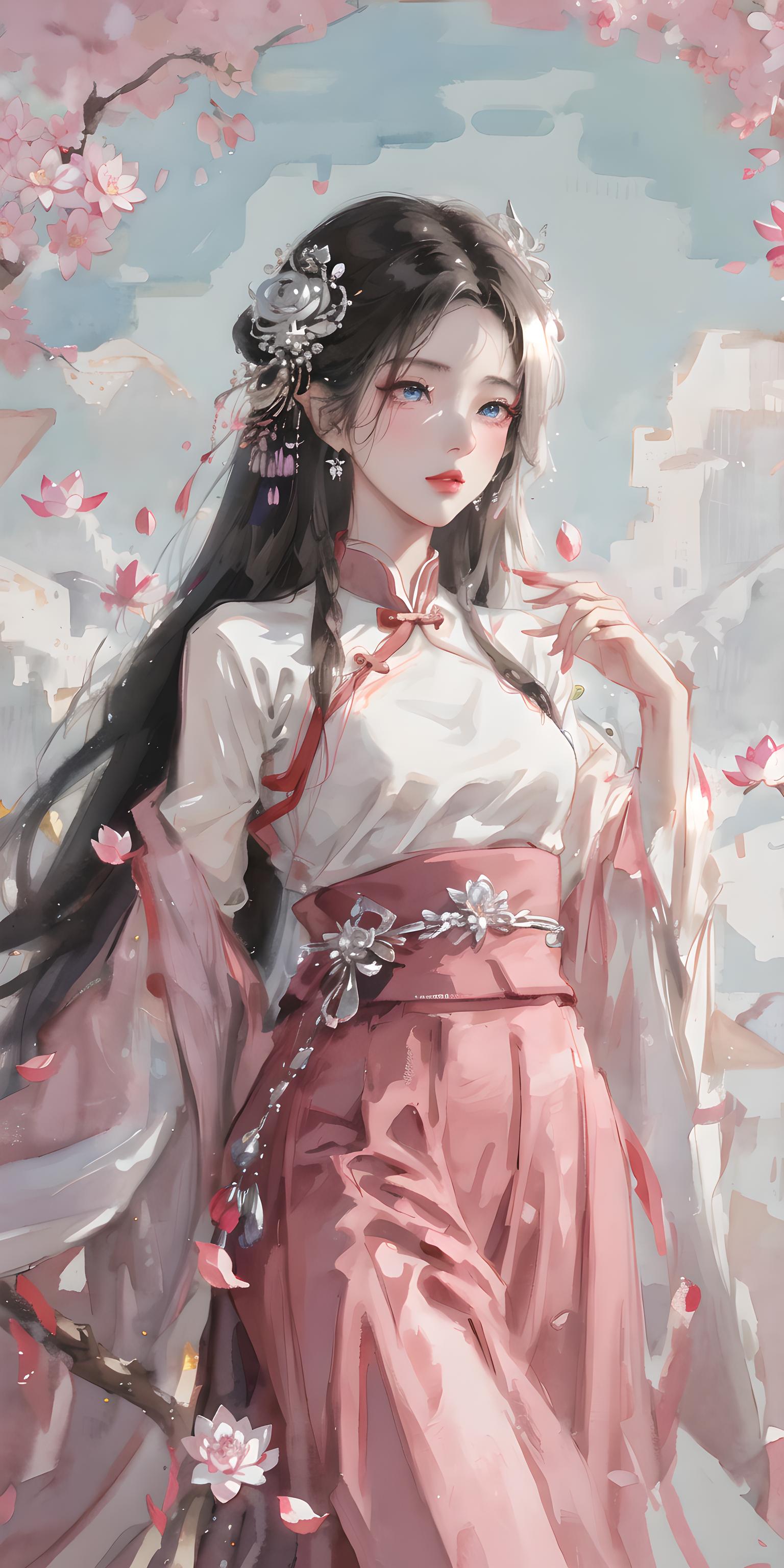 古风少女，柔柔婉清