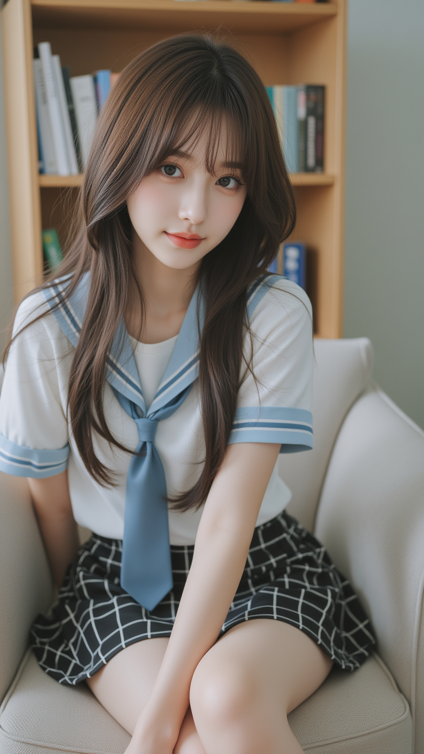 格子裙女孩