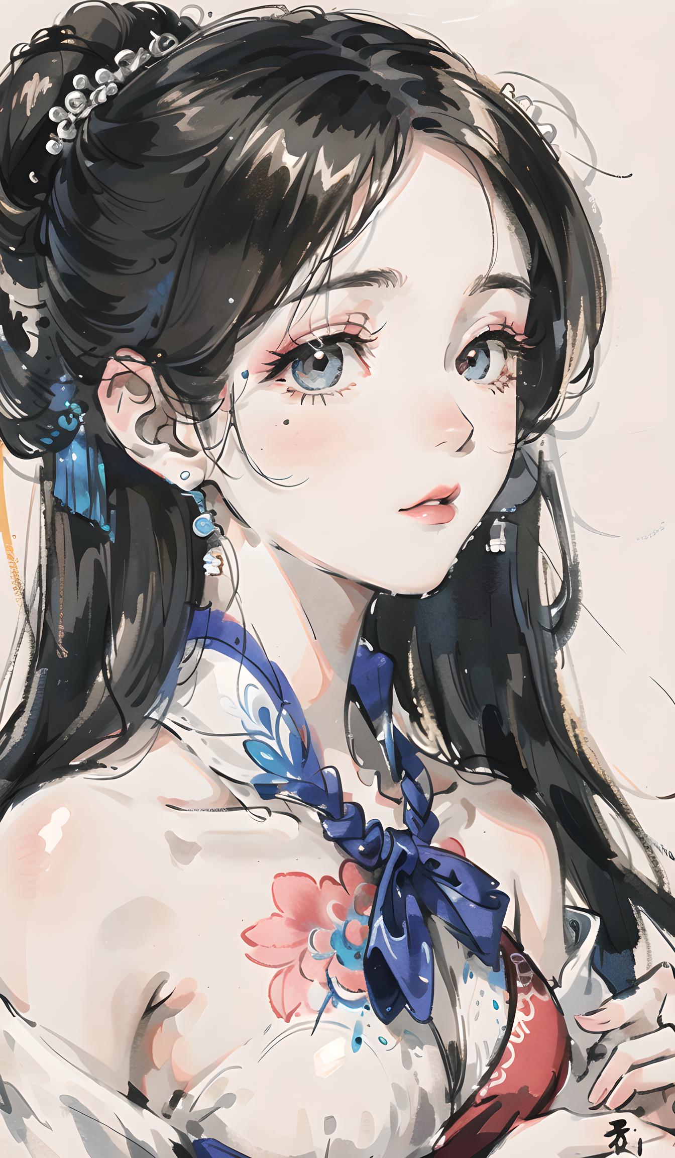 水彩少女