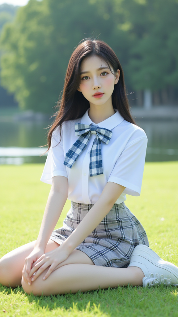 格子裙女孩
