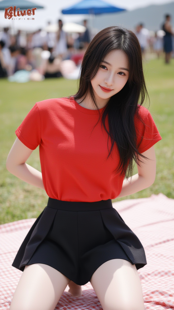红色 T恤女孩