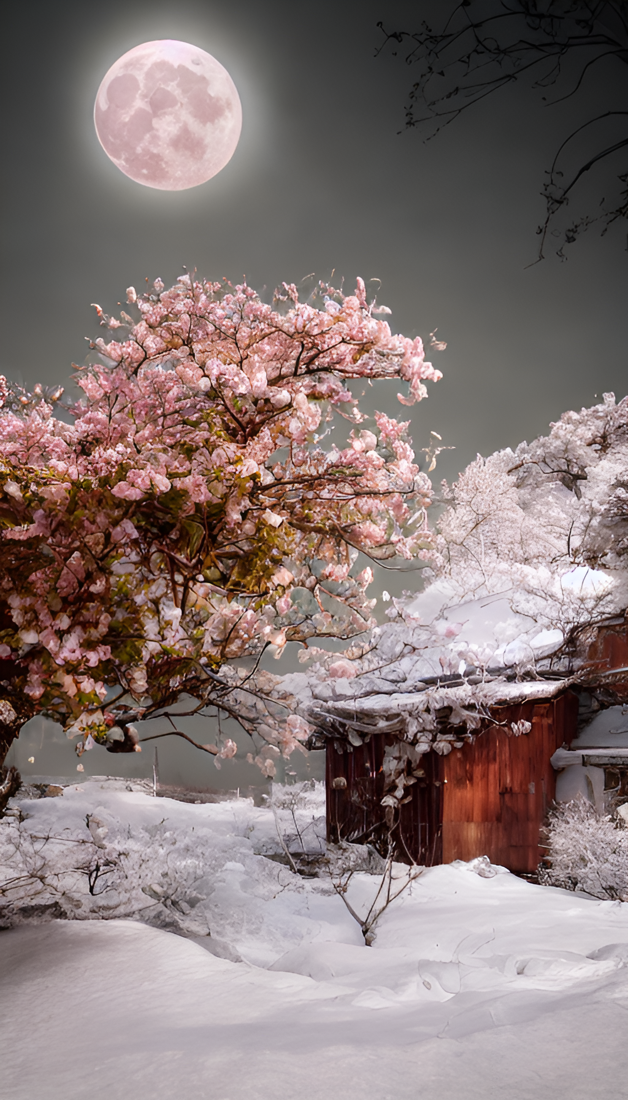 雪中小镇