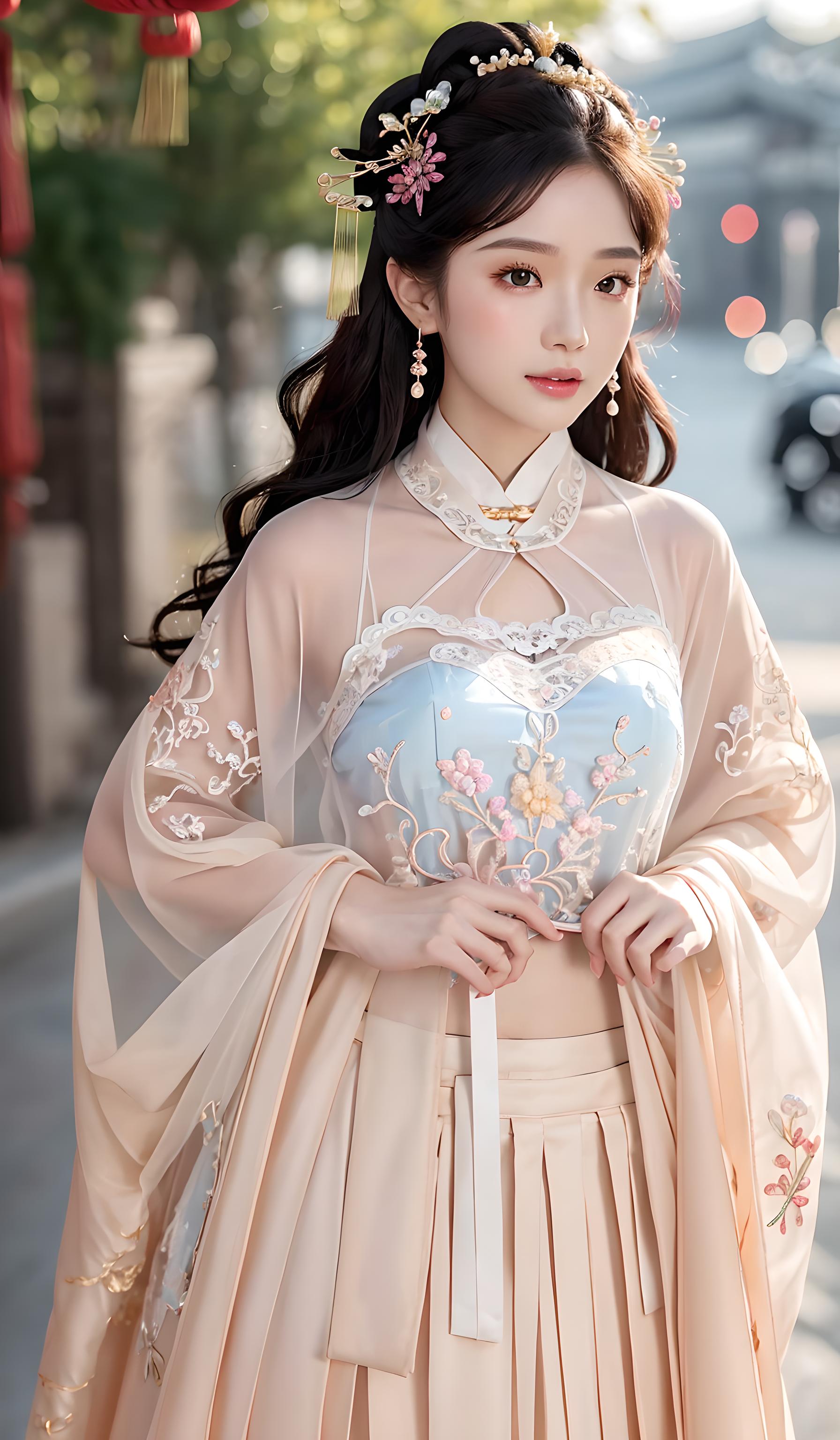 互动，汉服，美女