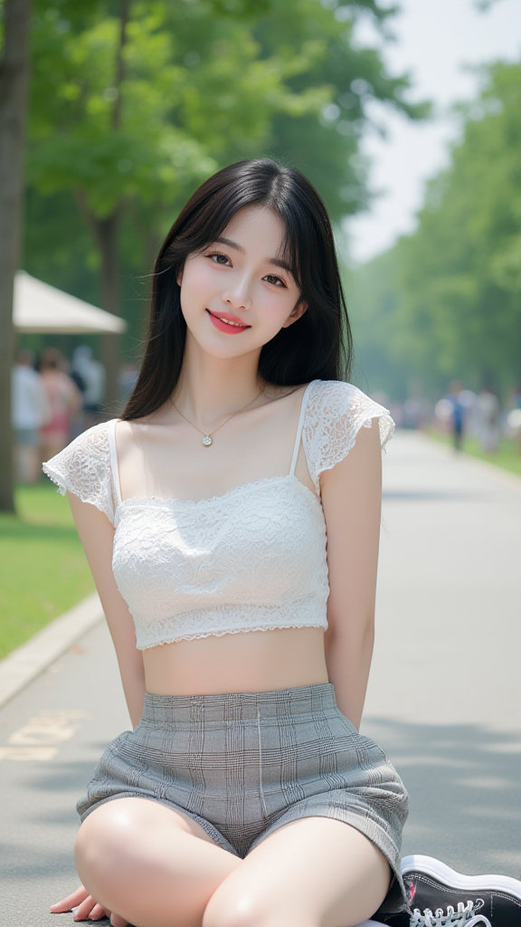 格子裙女孩