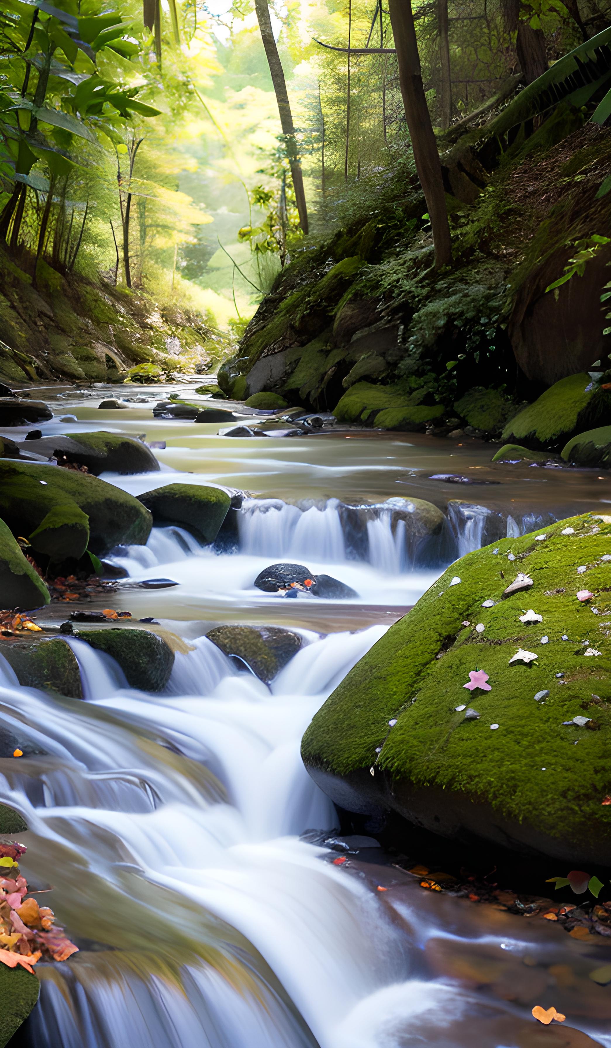 小河流水