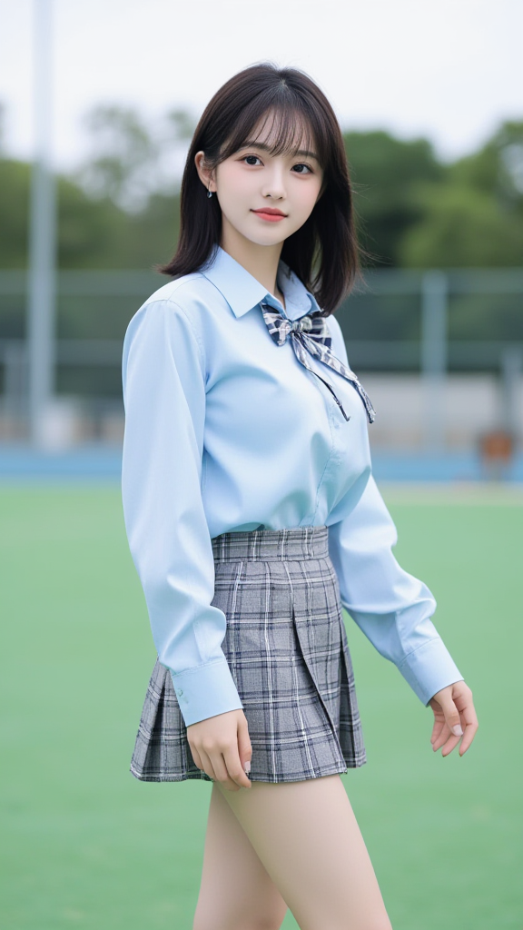 格子裙女孩