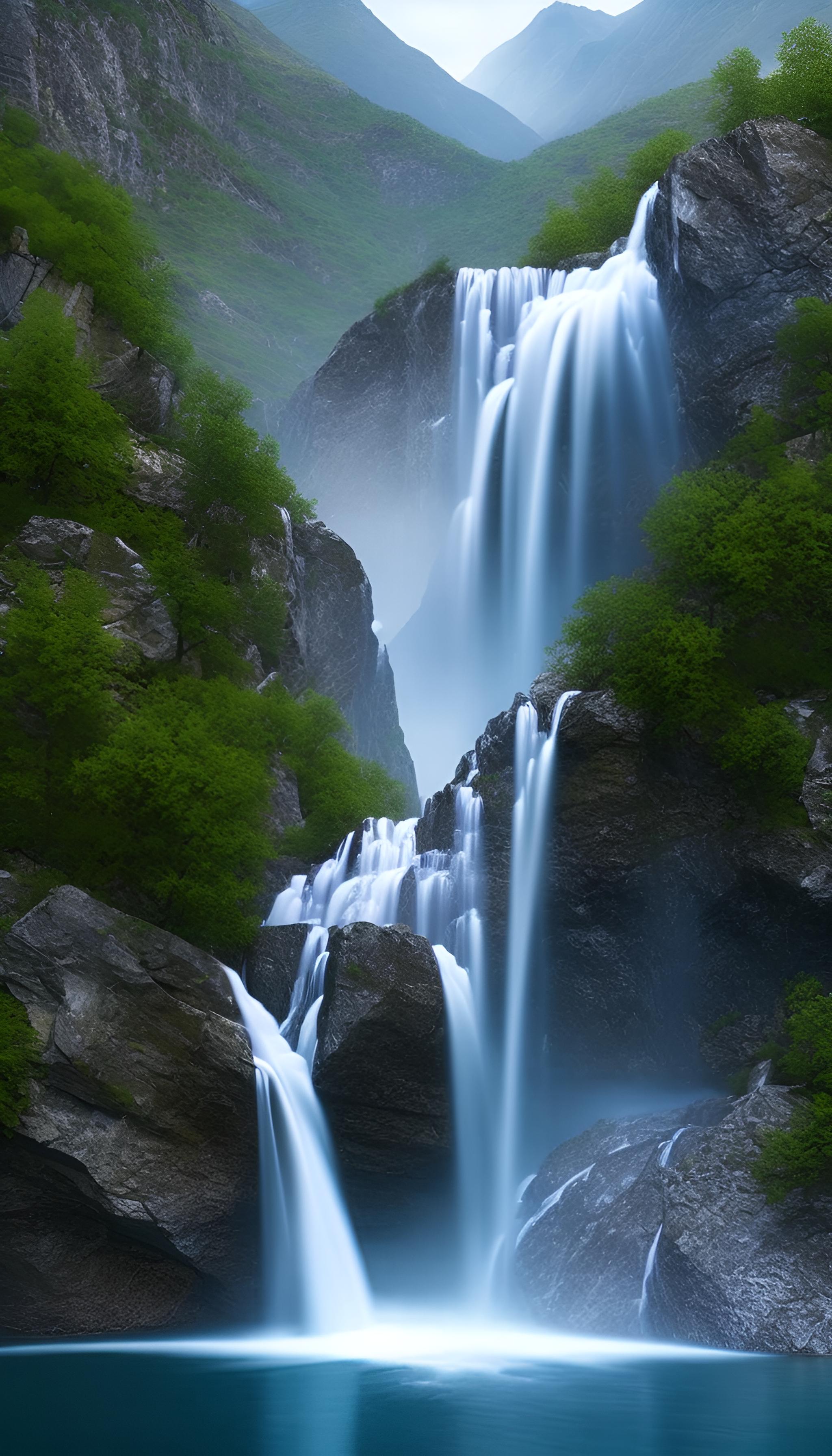 高山飞瀑