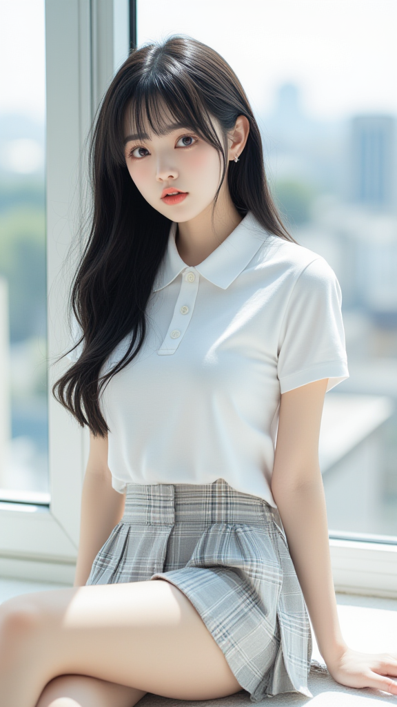 格子裙女孩