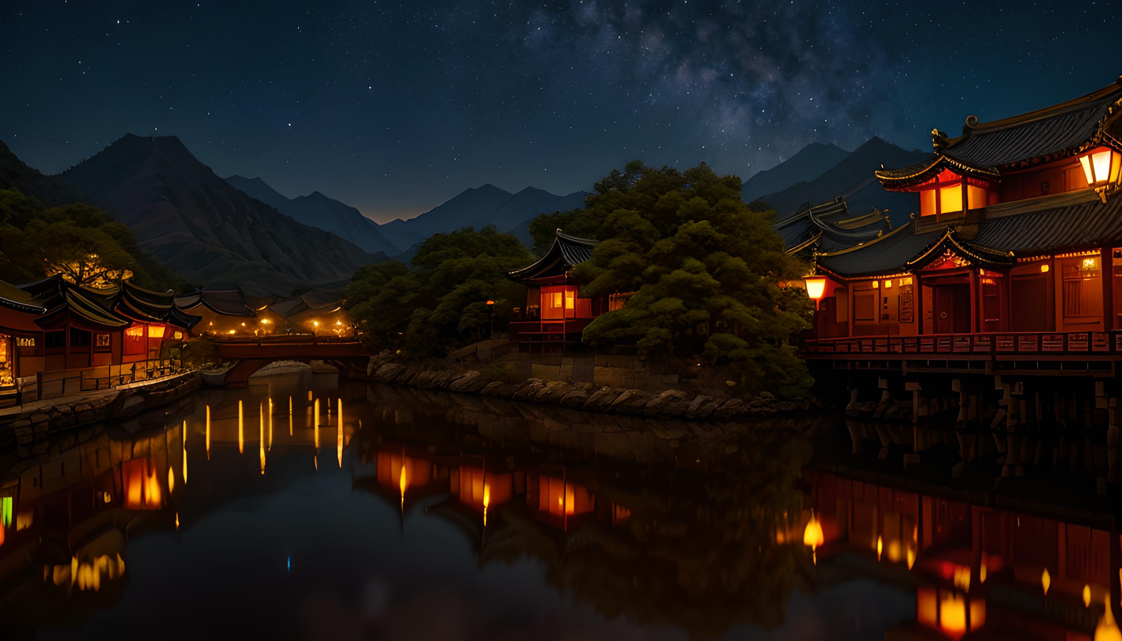 江南水乡夜景