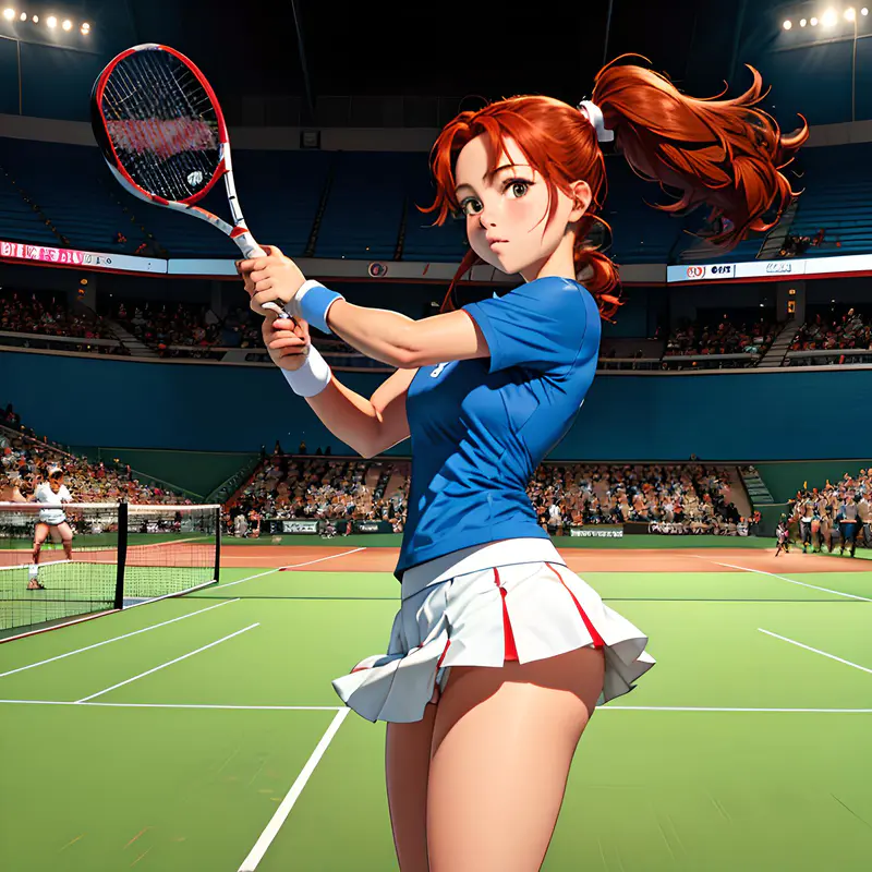 网球少女活力满满