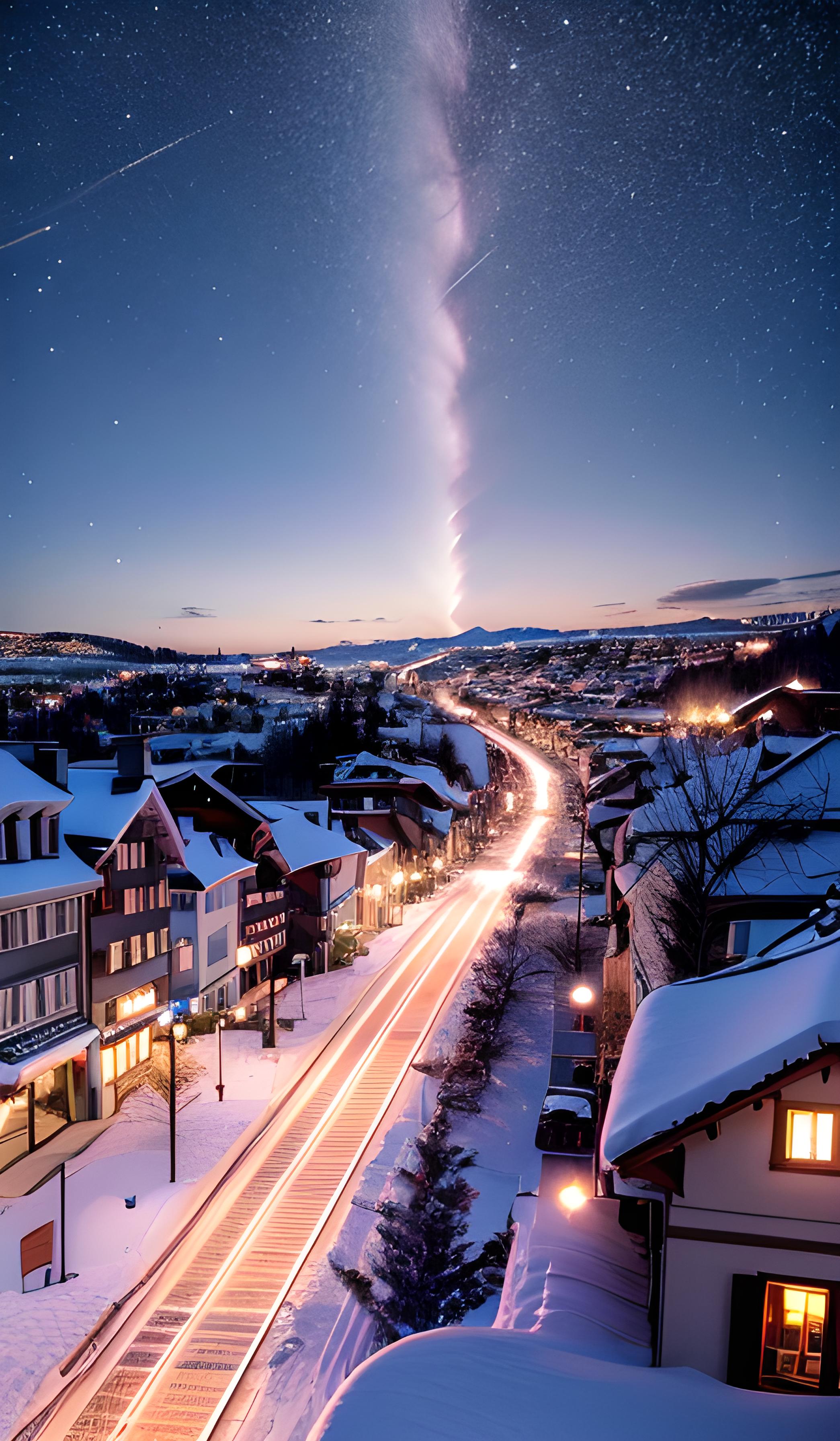 小镇雪夜