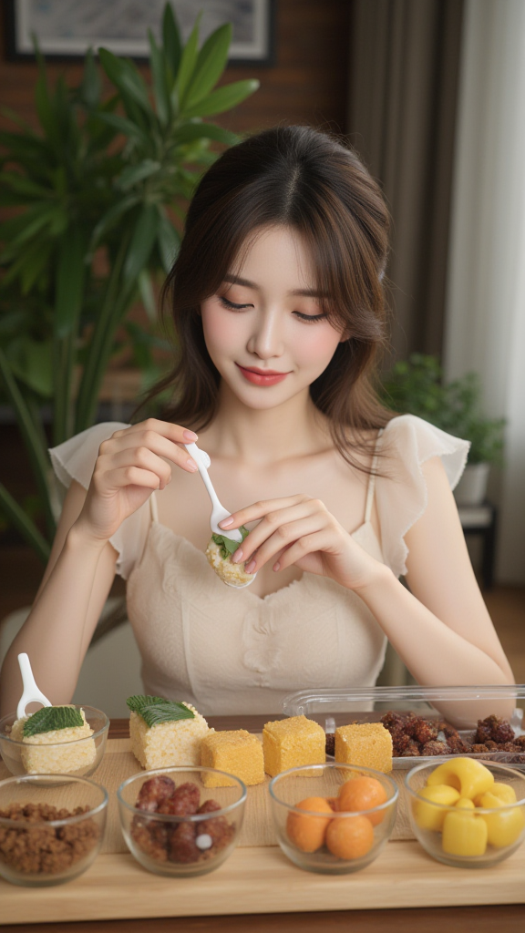 吃小糕点的女孩