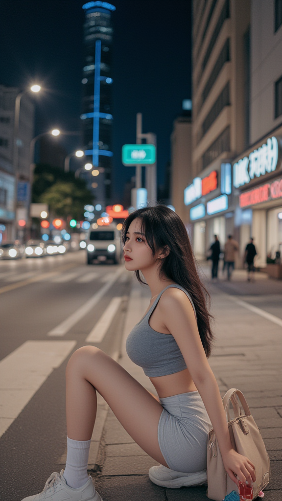 马路上的女孩