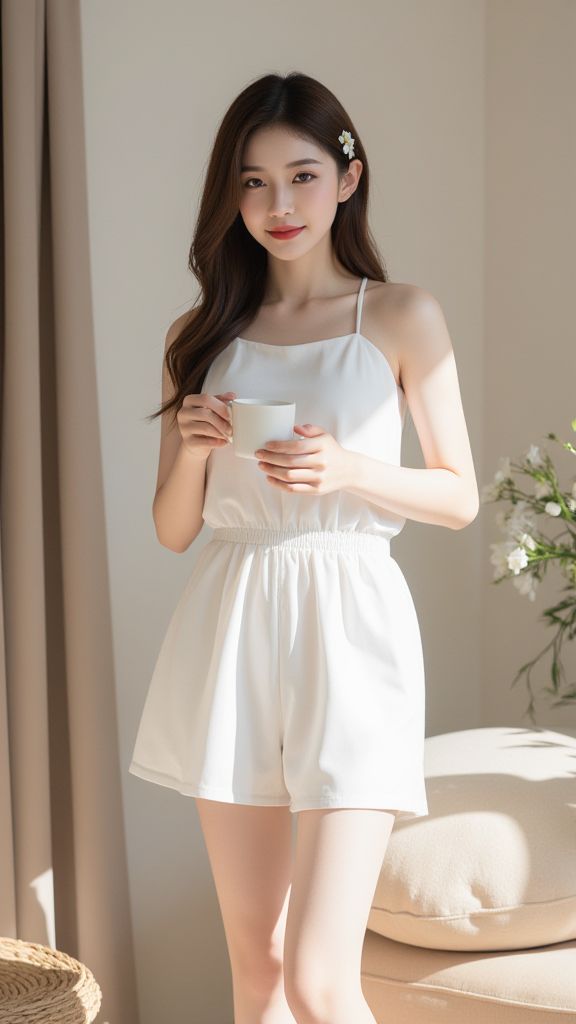 喝水的女孩