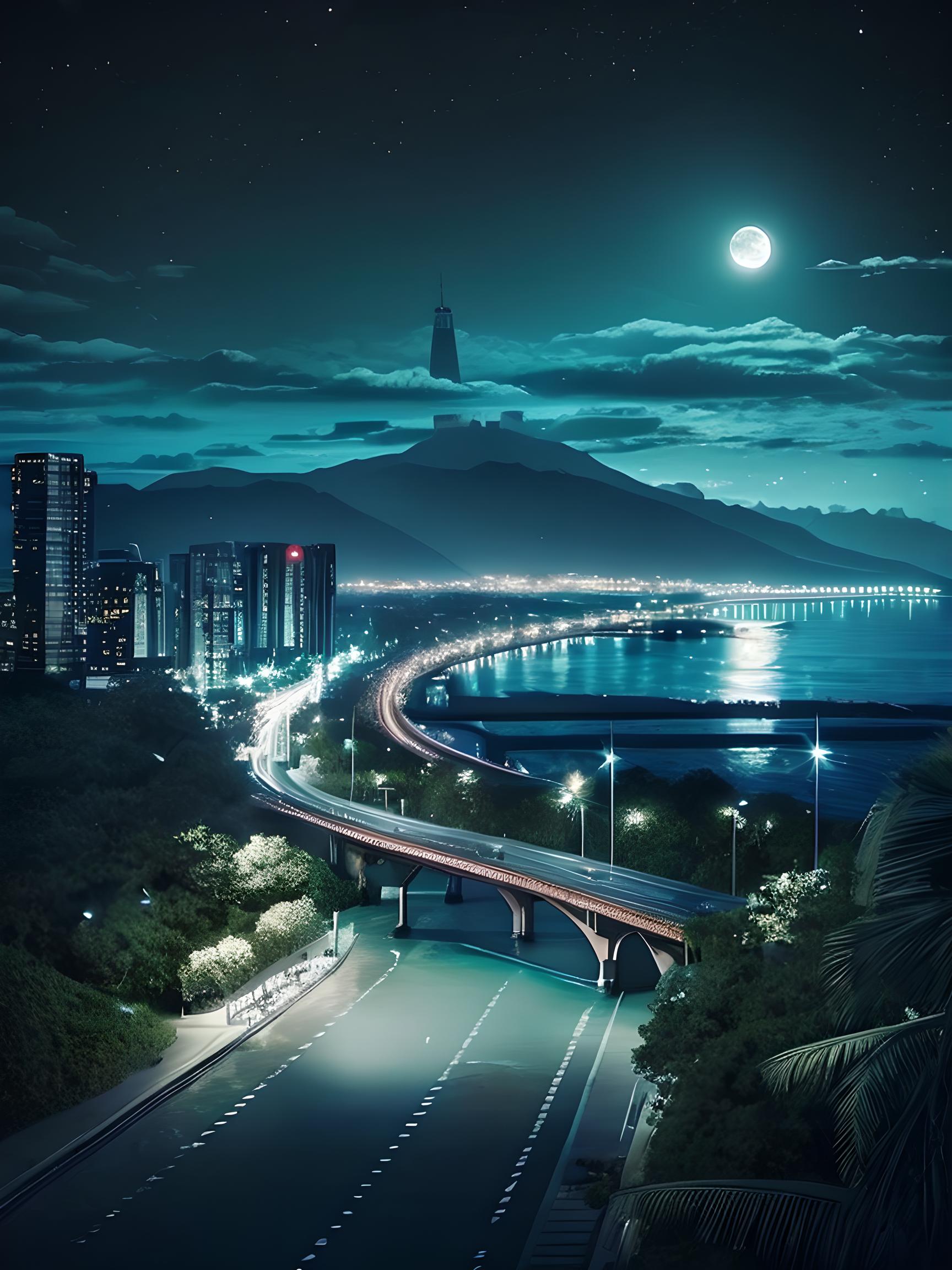 城市夜晚景