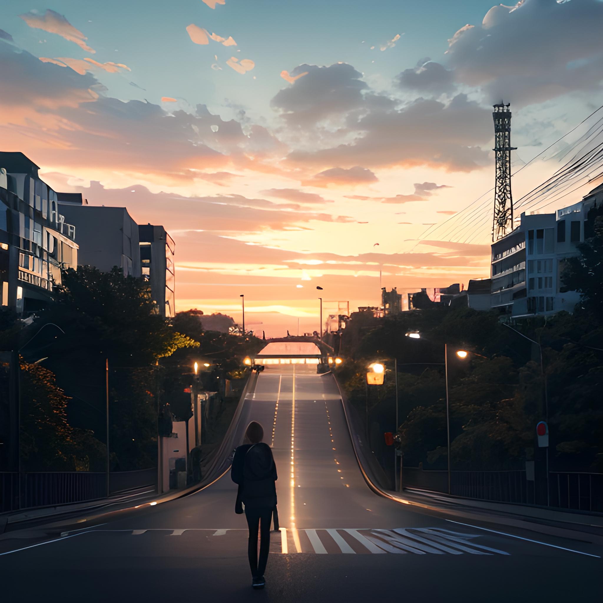 夕阳下的街道