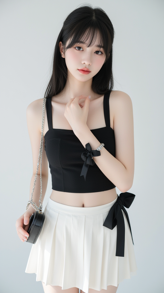 百褶裙女孩