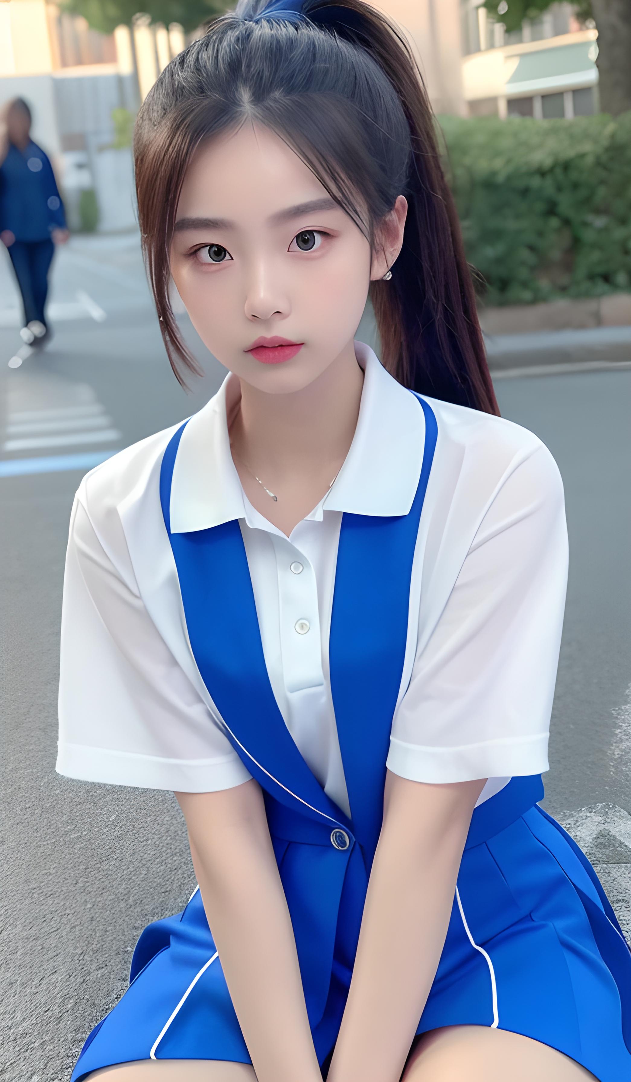 纯欲校服少女