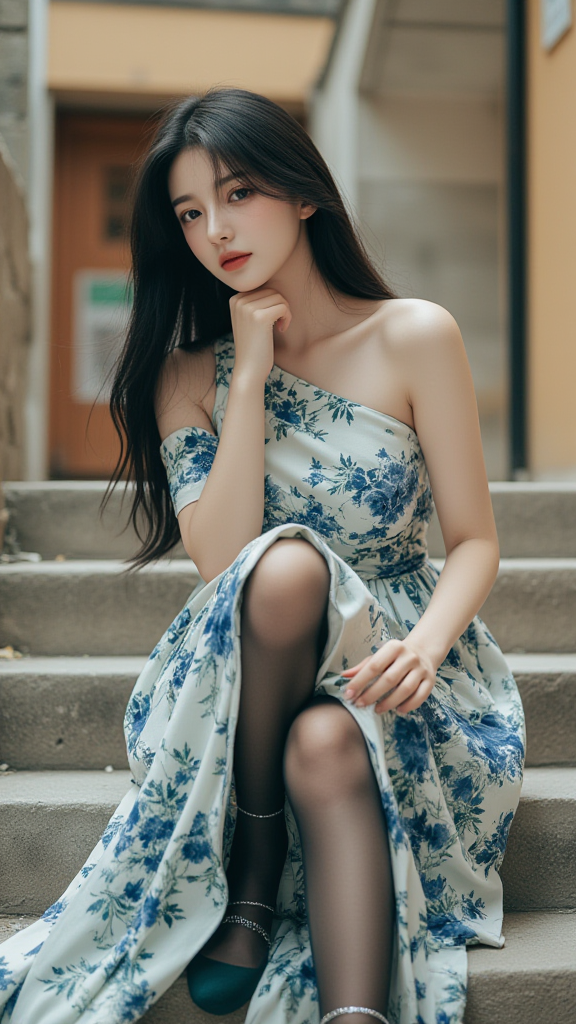 花裙子女孩