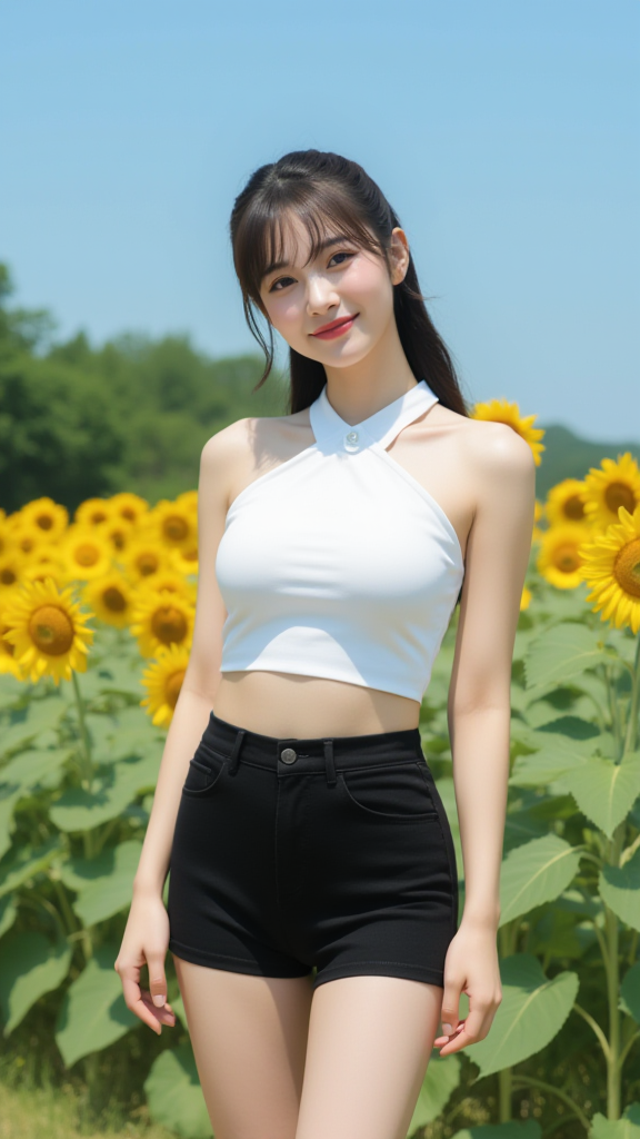 黑色短裤女孩