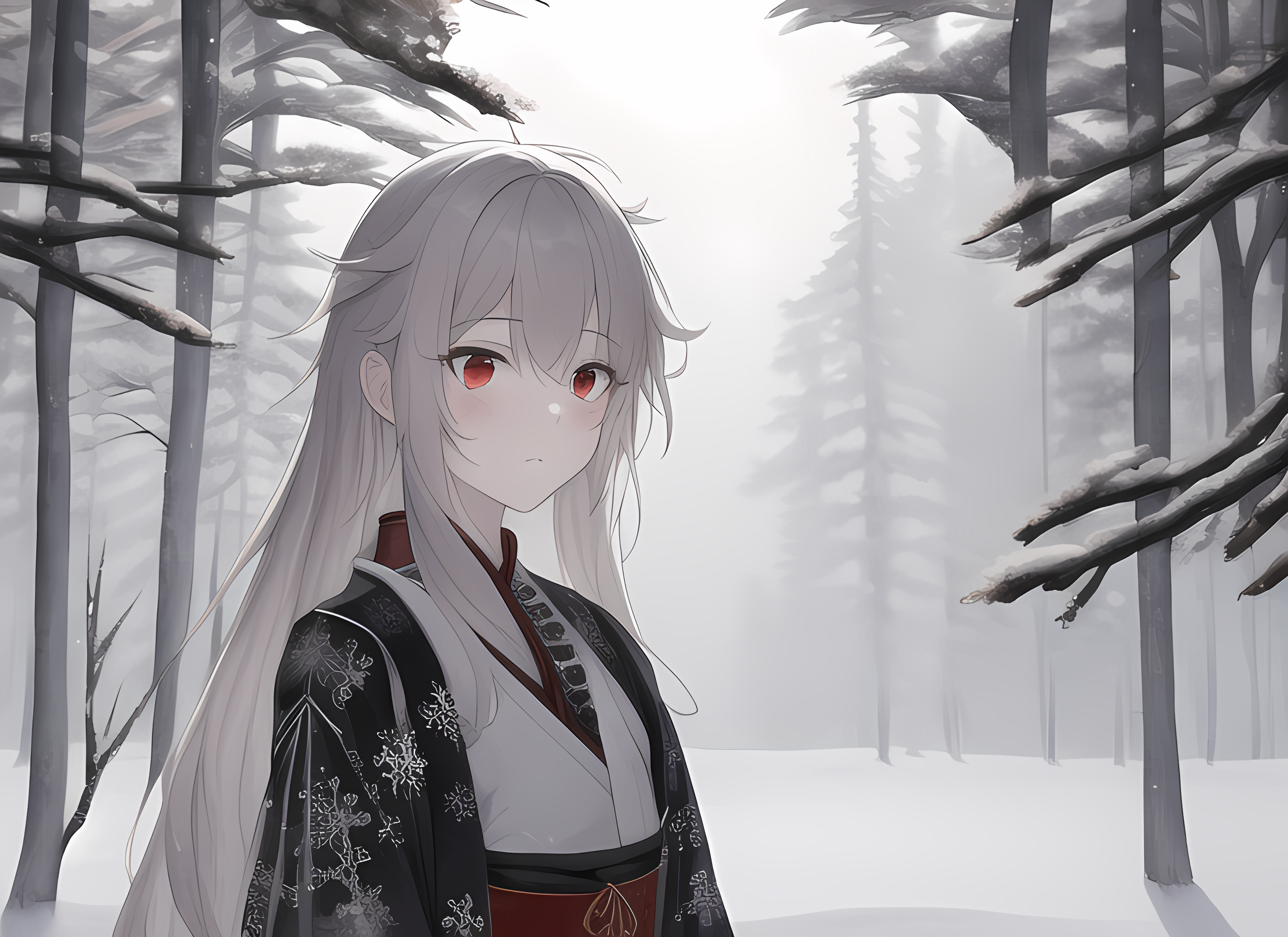 雪中少女