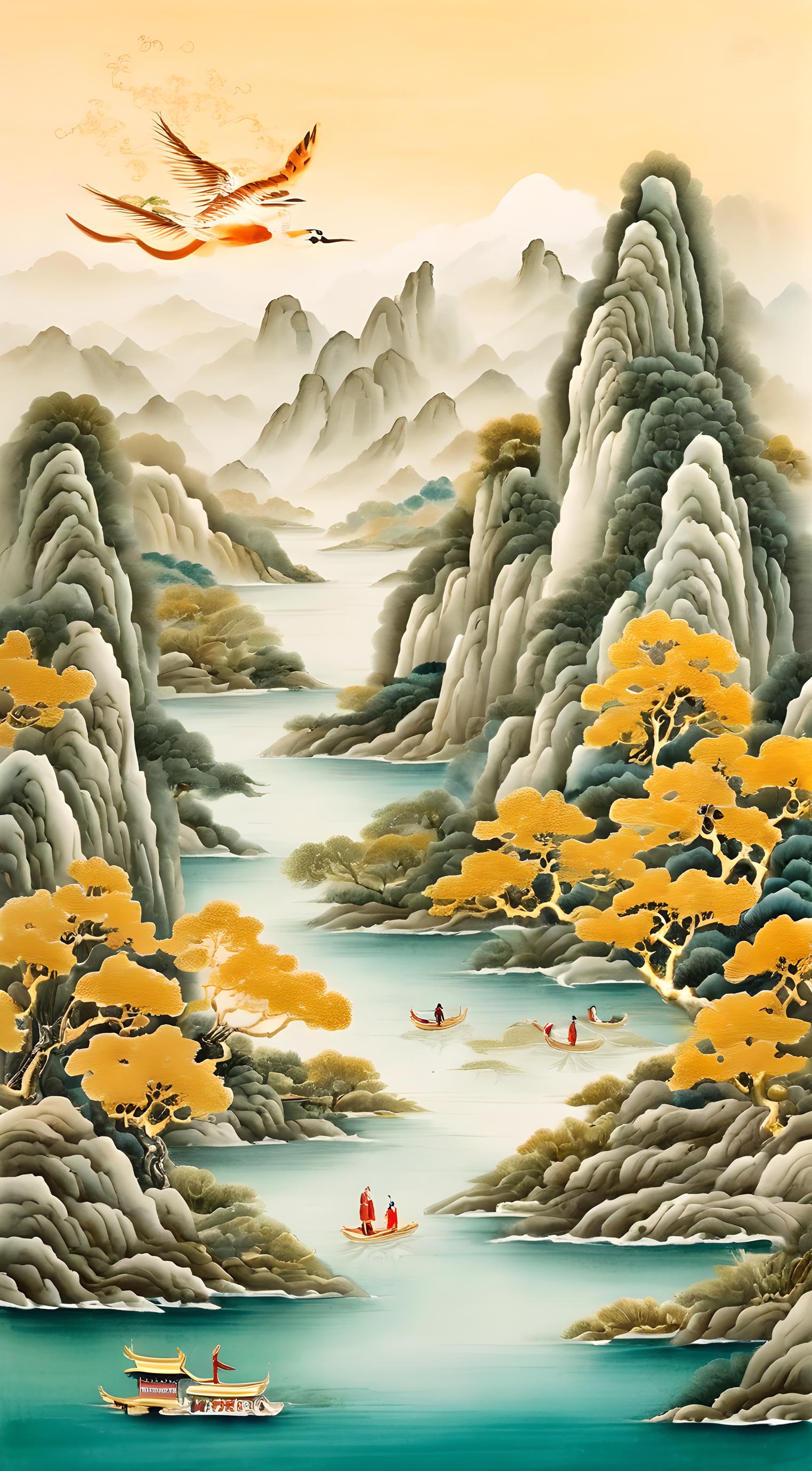 中国画山水图