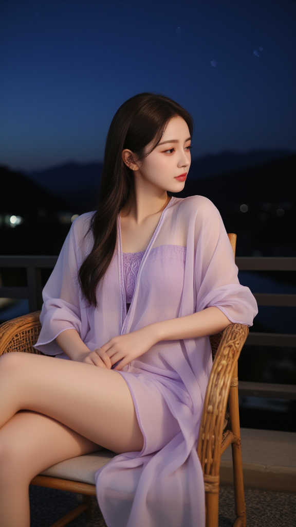 紫色连衣裙女孩