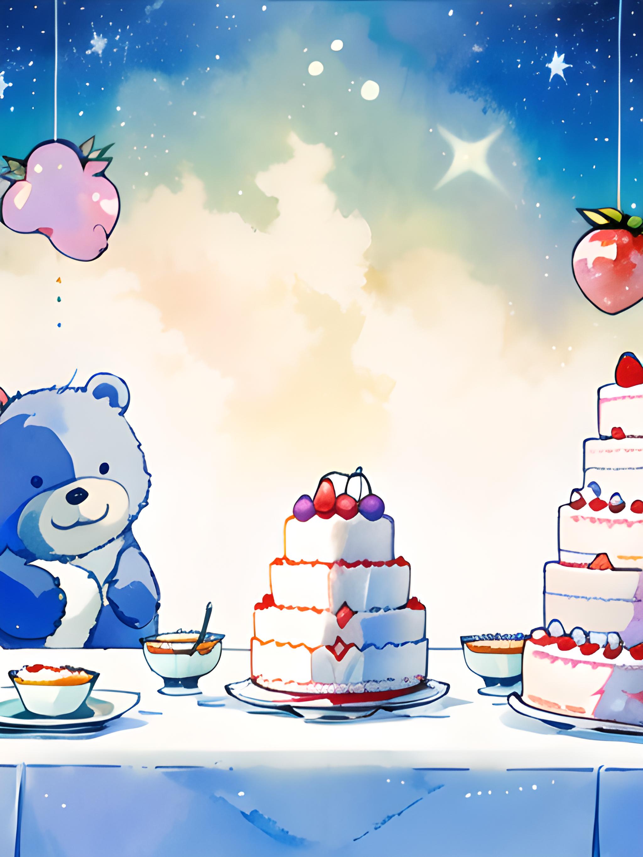 小熊和蛋糕