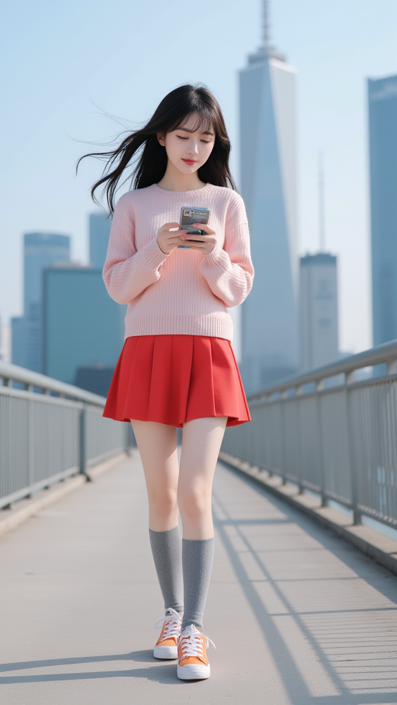 过马路的女孩