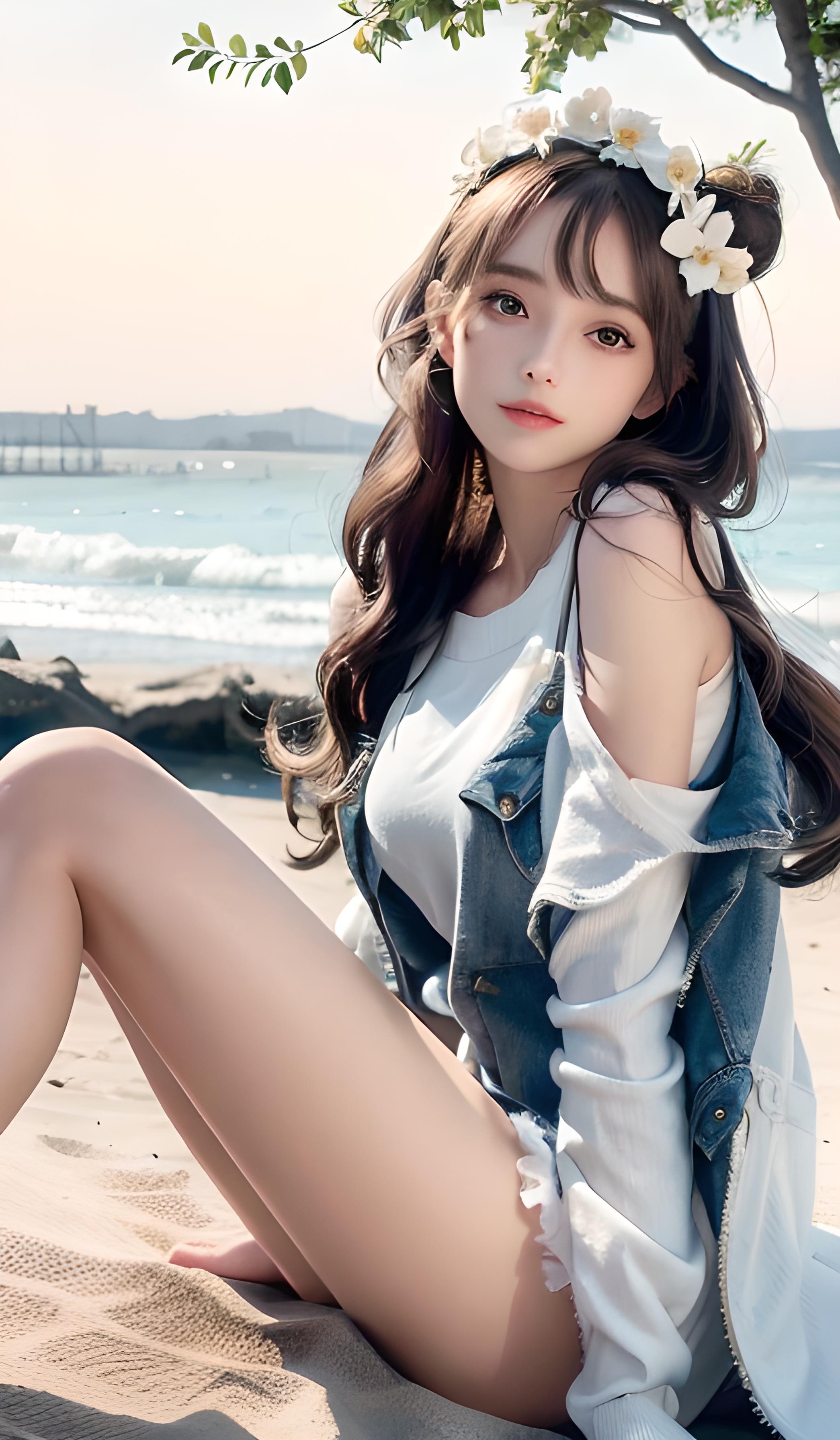 海边的美少女