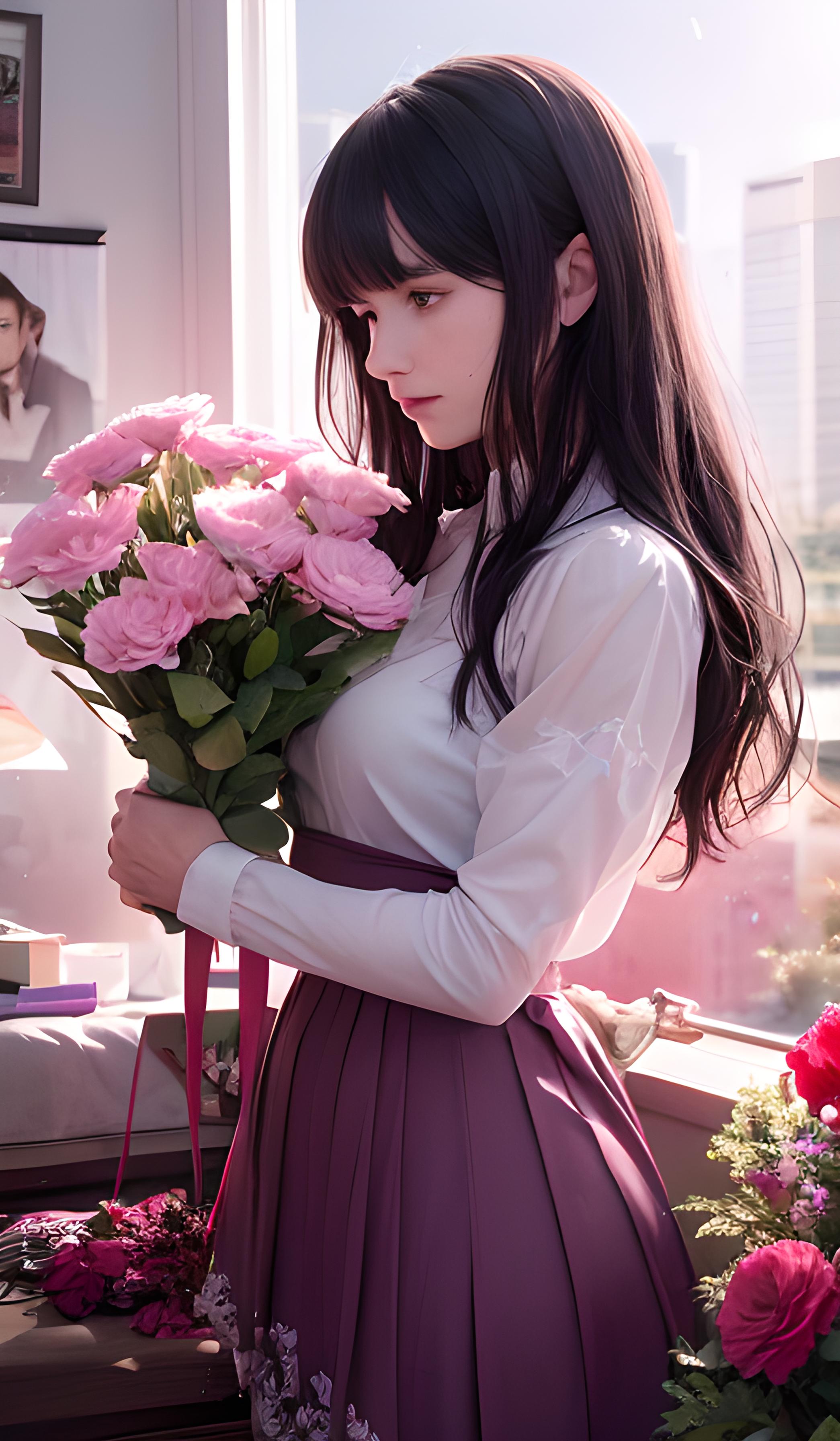 花与少女