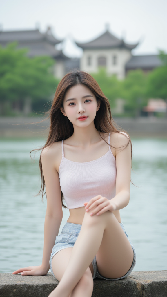 河边女孩