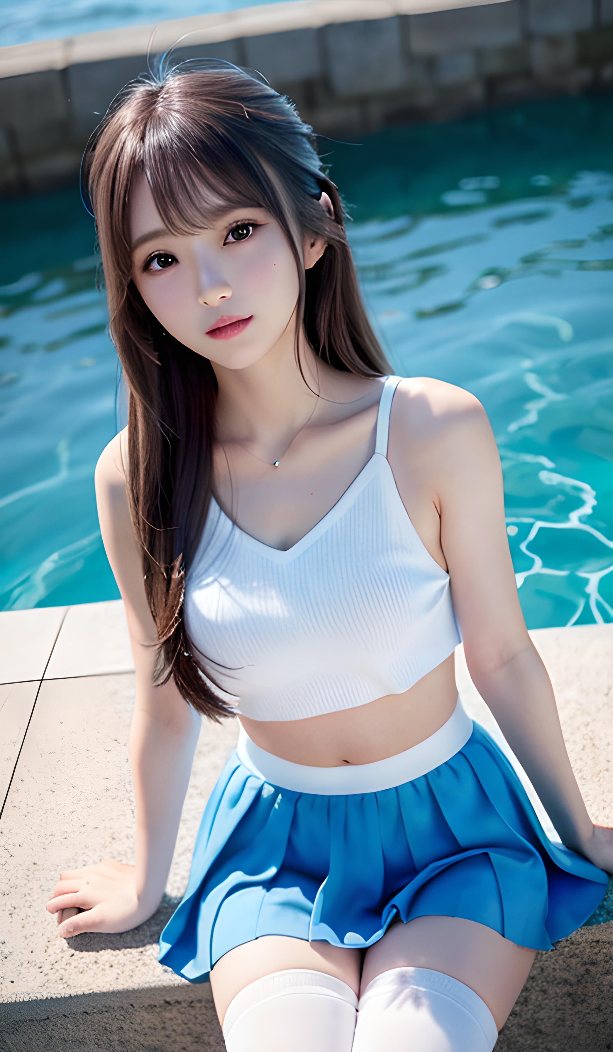 泳池美女