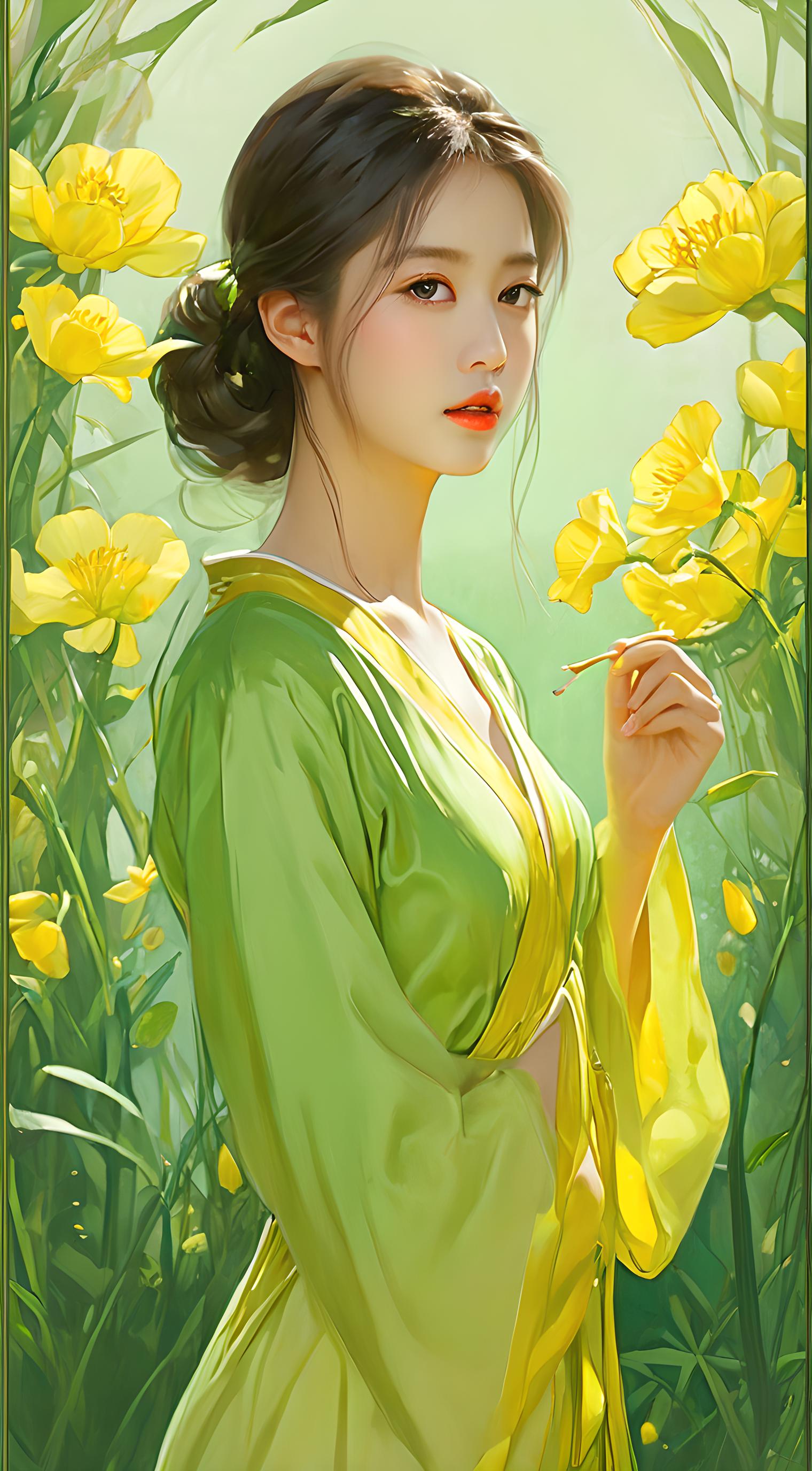 油菜花美女