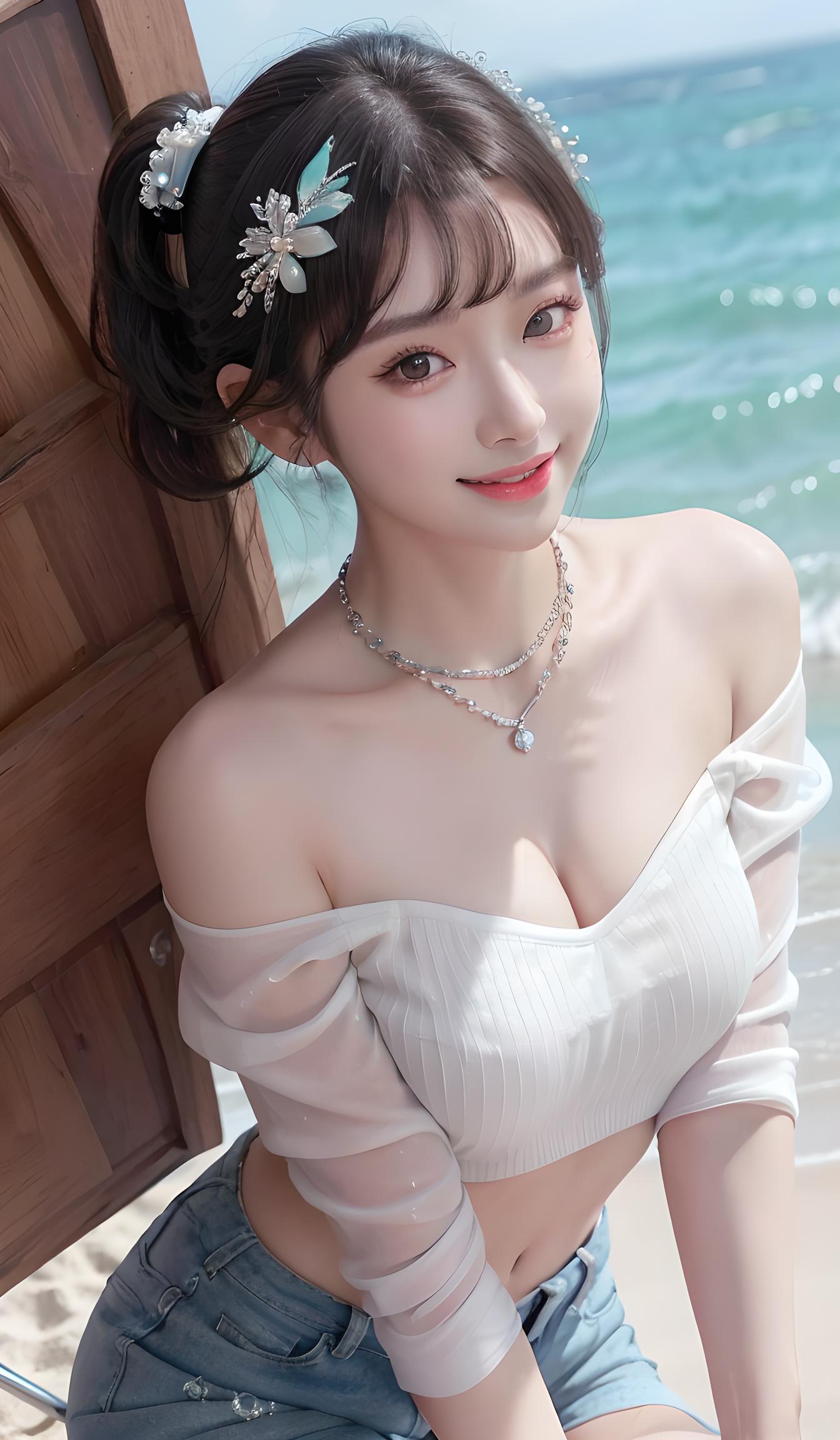 性感短发美女