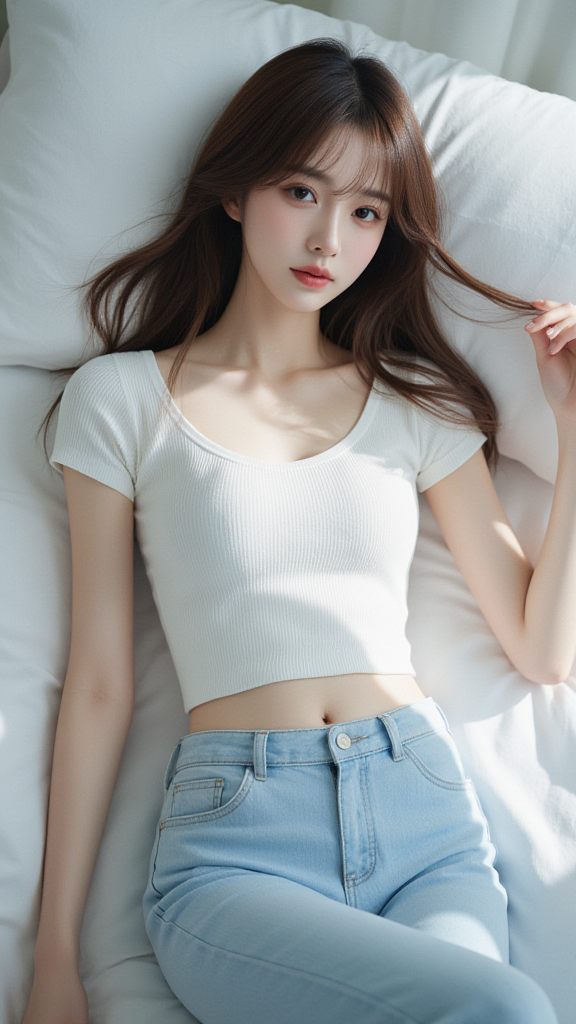 窝在沙发的美女