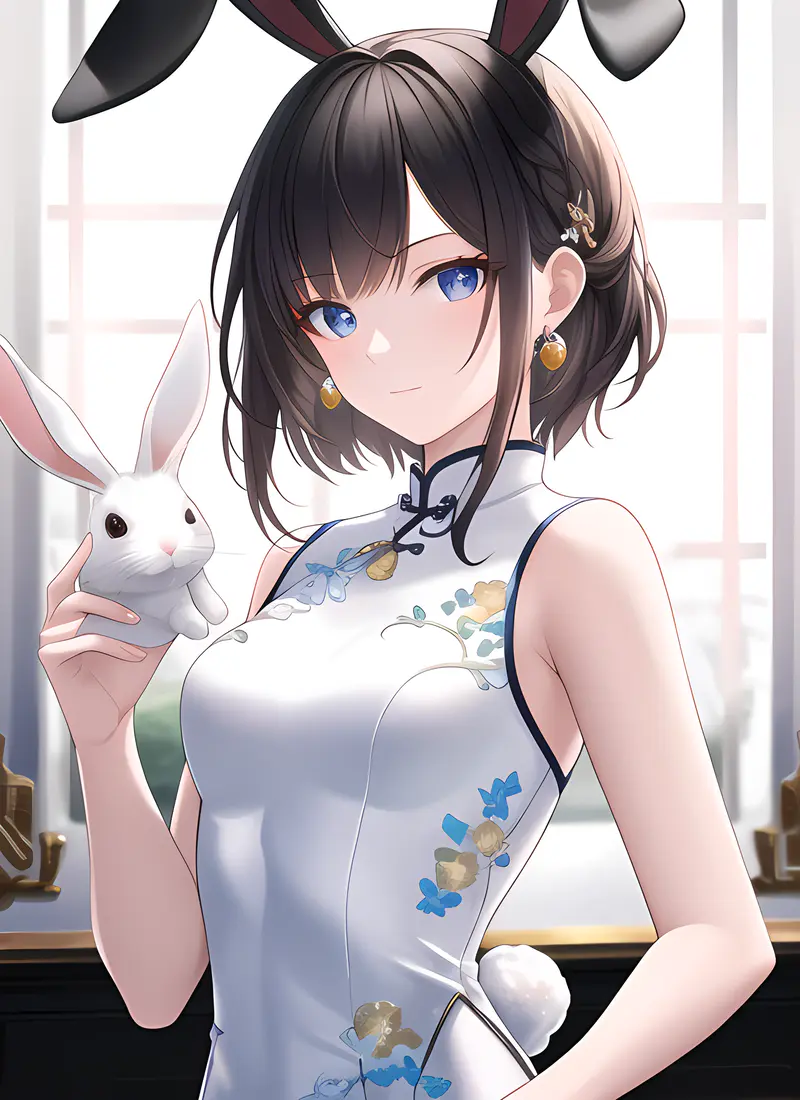 不是抱着小白兔的兔女郎
