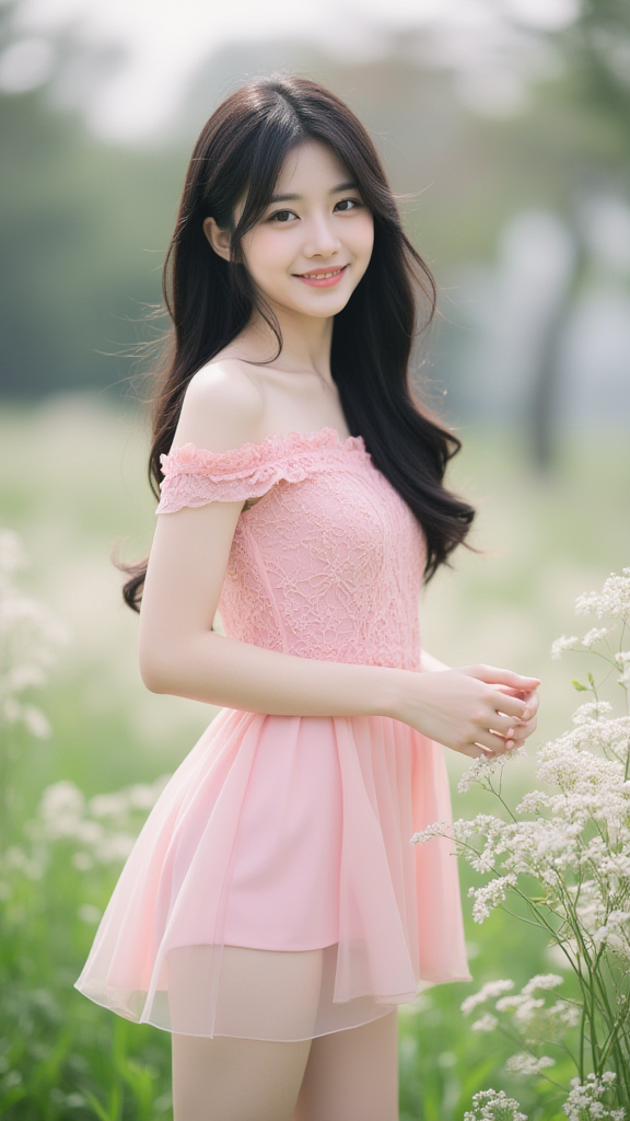 花丛里的少女