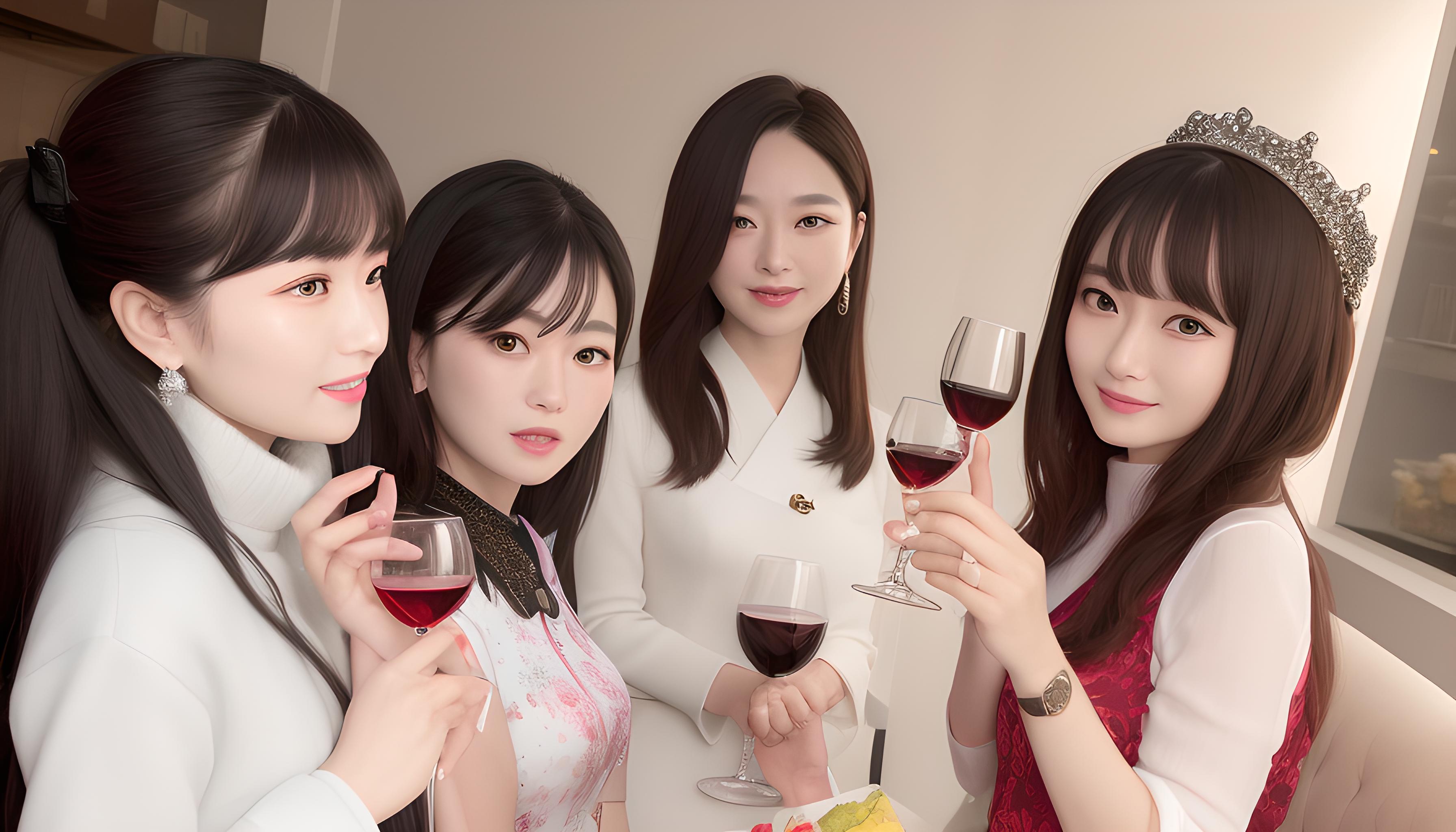 美女红酒聚会