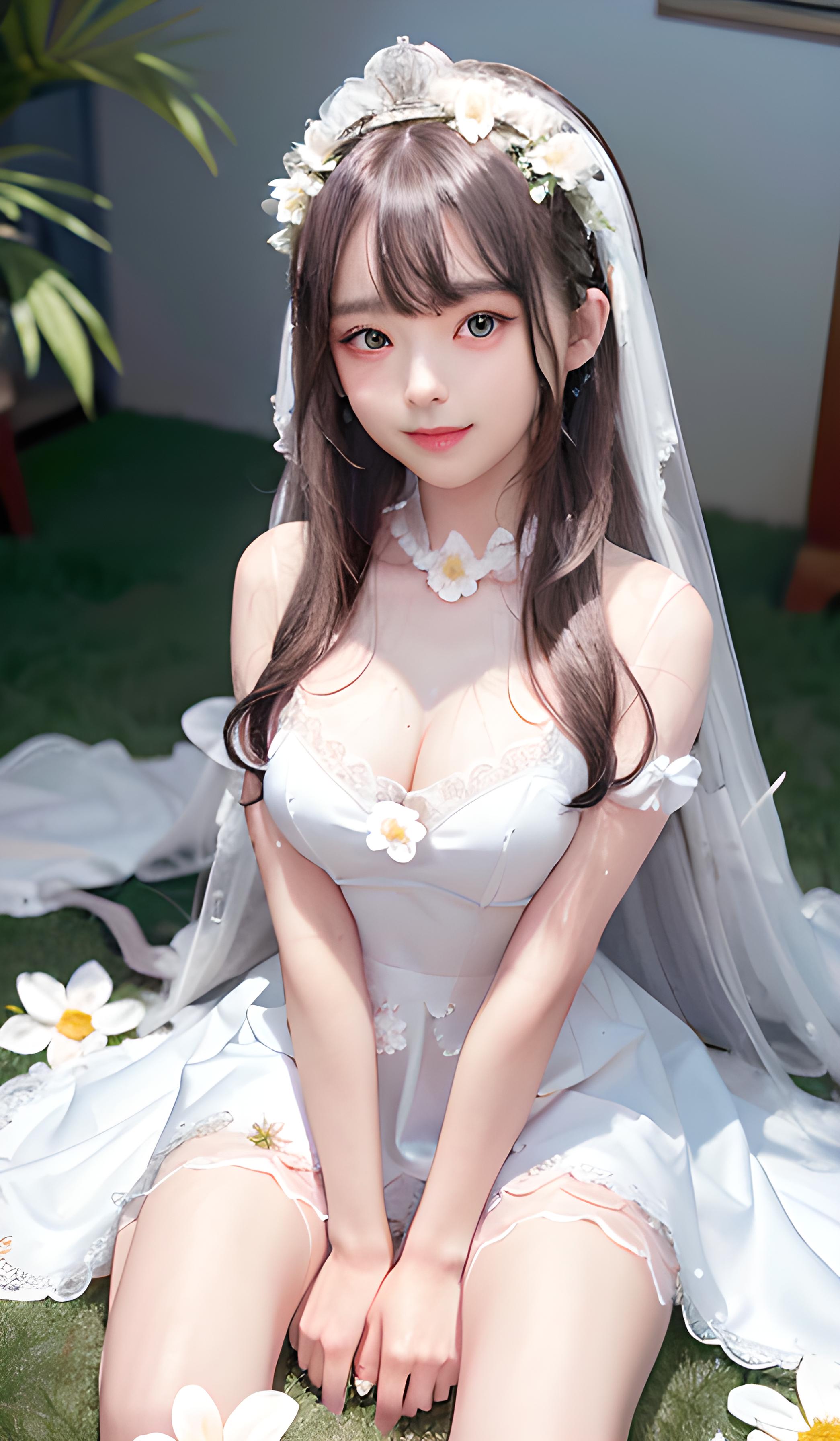 花朵与婚纱