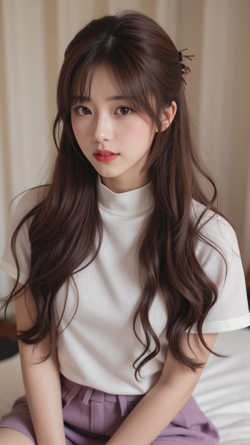 波浪长发女孩